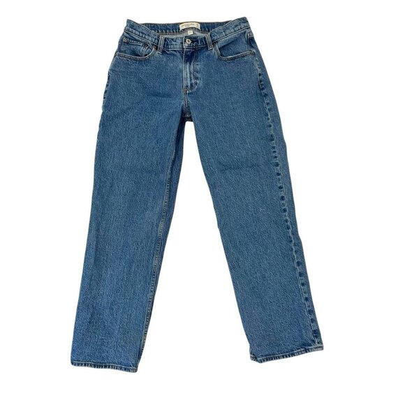 Abercrombie & Fitch Baggy Low Rise Jeans Curve Love Medium Wash size 26/2 Short - Picture 1 of 8